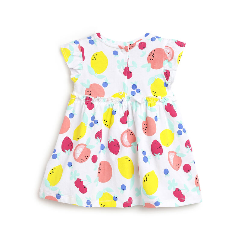 Girls Floral Printed Short Sleeve Dress image number 1